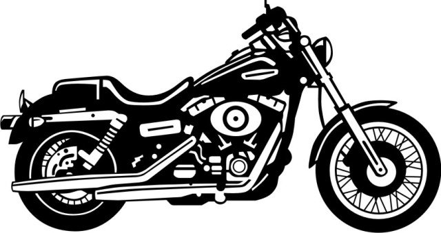 640x339 Harley Davidson Motorcycle Clipart Black And White