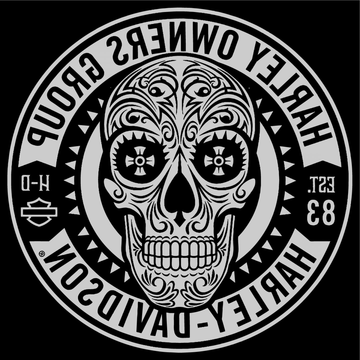 1440x1440 Best Free Harley Davidson Skull Vector Cdr Handandbeak