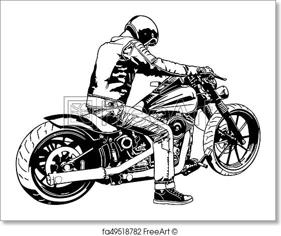 561x471 Free Art Print Of Harley Davidson And Rider Harley Davidson