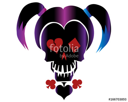 500x400 Skull In Style Of 'harley Quinn' Stock Image And Royalty Free
