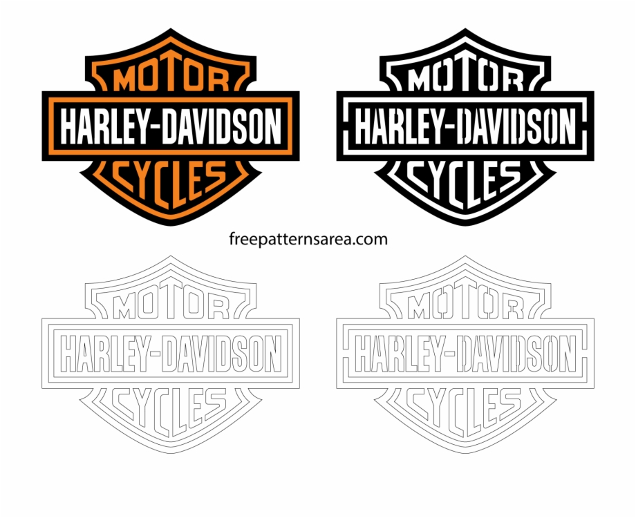 920x750 Harley Davidson Logo Vector Stencil