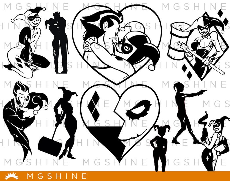 794x627 Harley Quinn For Cricut Silhouette Harley Quinn Etsy