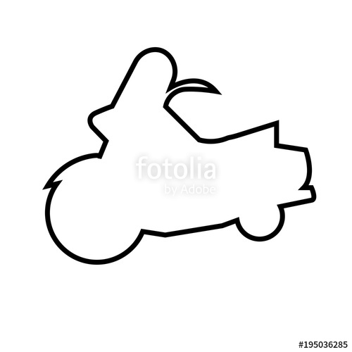 500x500 Harley Silhouette Outline On White Background Stock Image