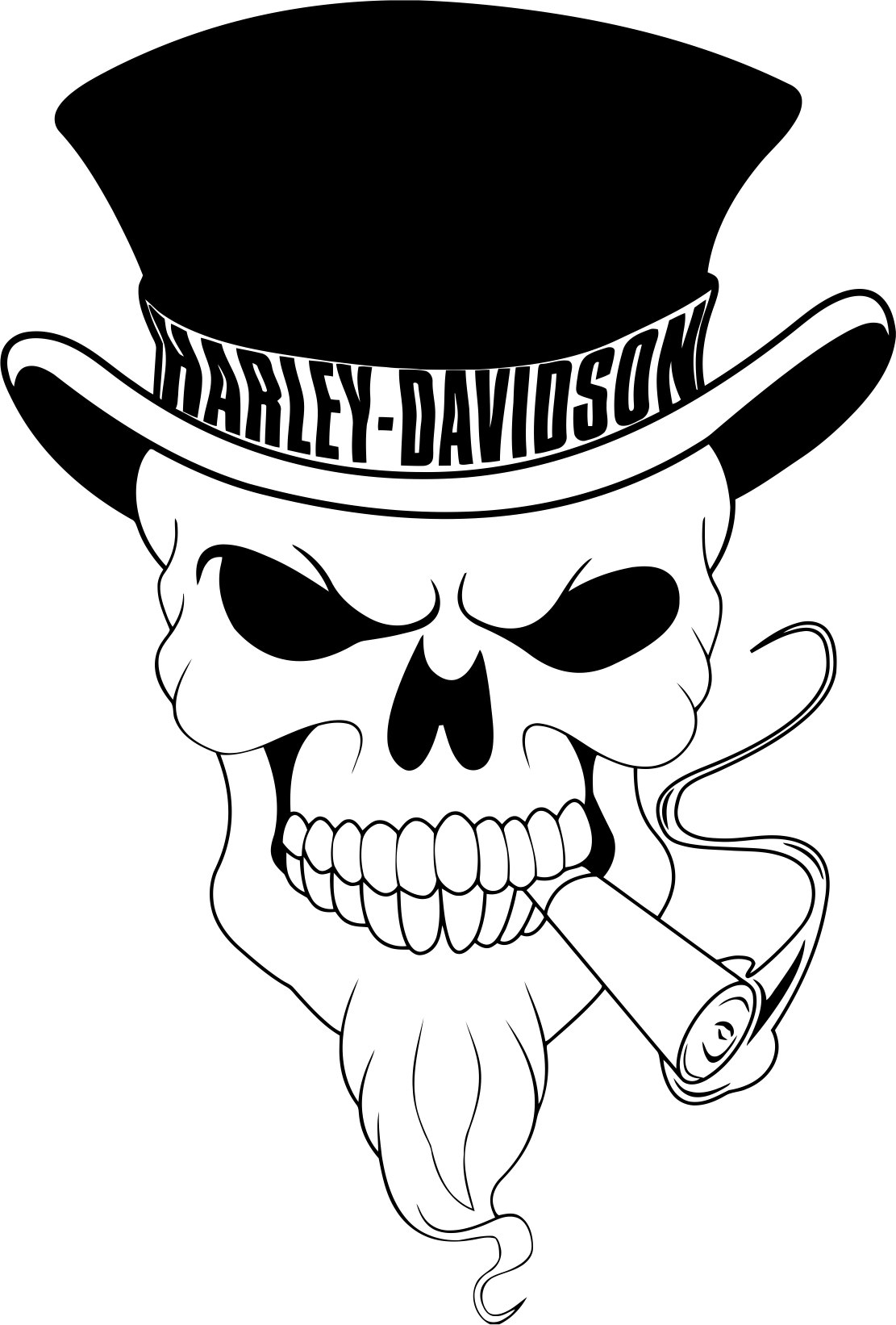 1111x1642 Harley Davidson Skull Vector Free Vector Cdr Free Download