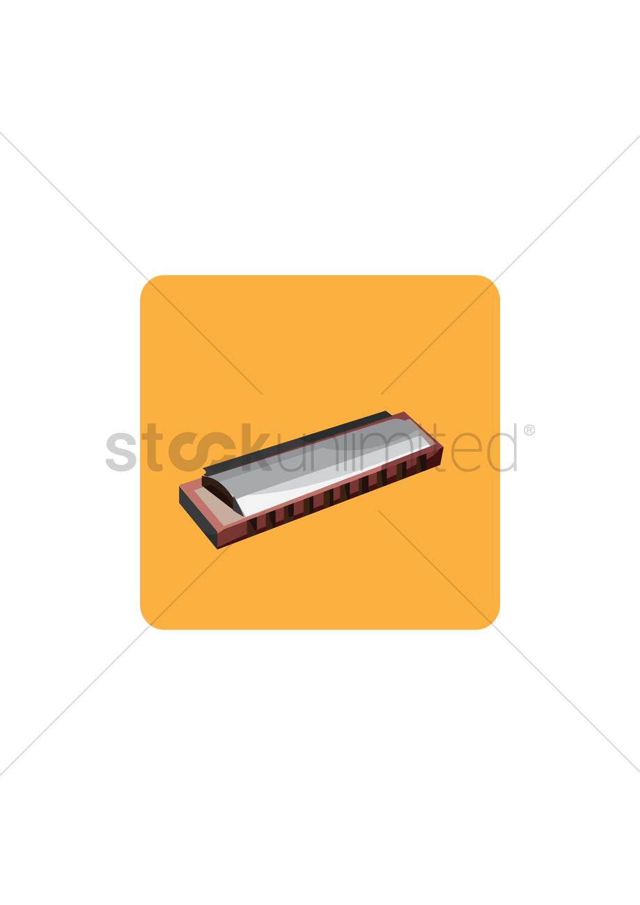 919x1300 Harmonica Vector Image