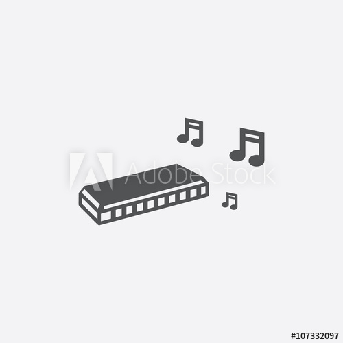 500x500 Harmonica Icon Of Vector Illustration For Web And Mobile