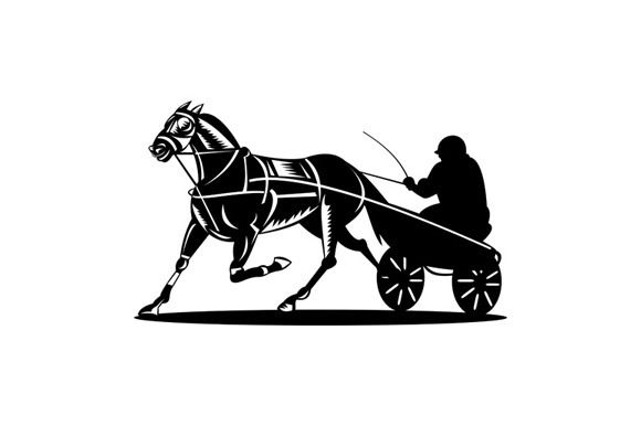 580x386 Horse And Jockey Harness Racing Illustrations