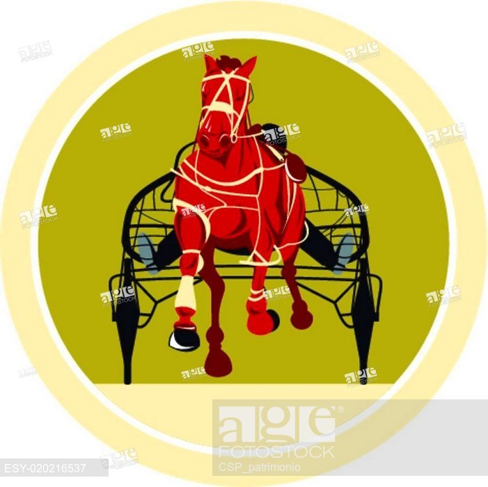 701x700 Horse And Jockey Harness Racing Retro, Stock Vector, Vector