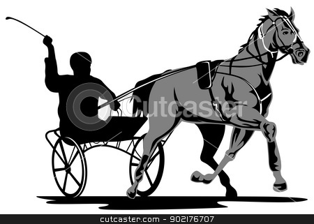 450x321 Horse And Jockey Harness Racing Stock Vector