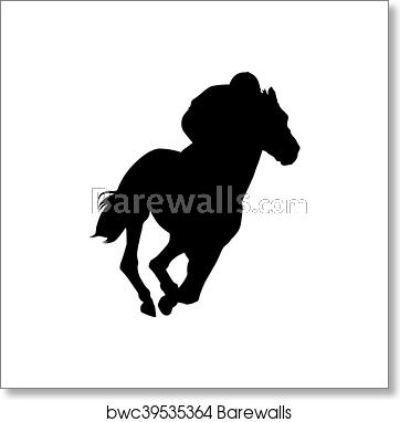 362x382 Horse Racing Vector Silhouette, Art Print Barewalls Posters