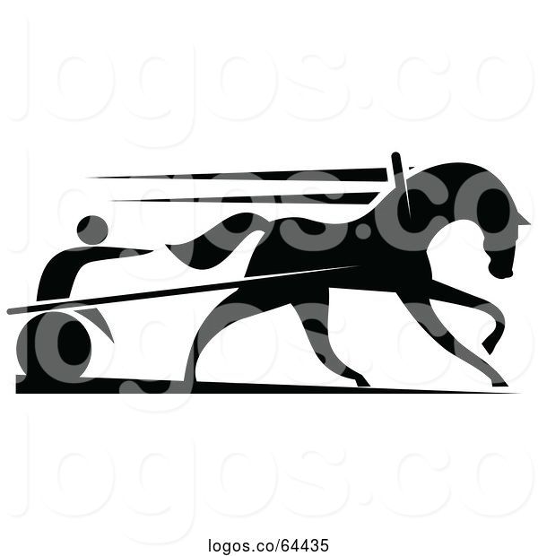 600x620 Logo Of Black Silhouetted Jockey And Horse Harness Racing