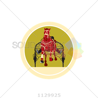 340x340 Stock Illustration Of Vector Harness Racing Man And Horse Frontal