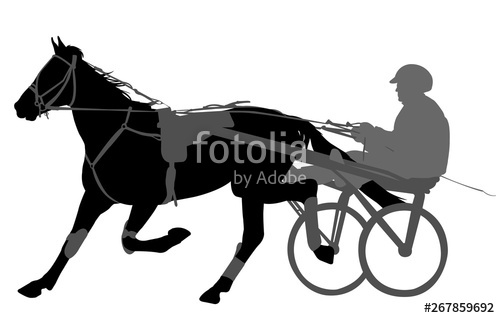 500x318 Horse And Jockey Harness Racing Silhouette Stock Image