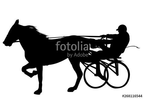500x343 Horse And Jockey Harness Racing Silhouette Stock Image