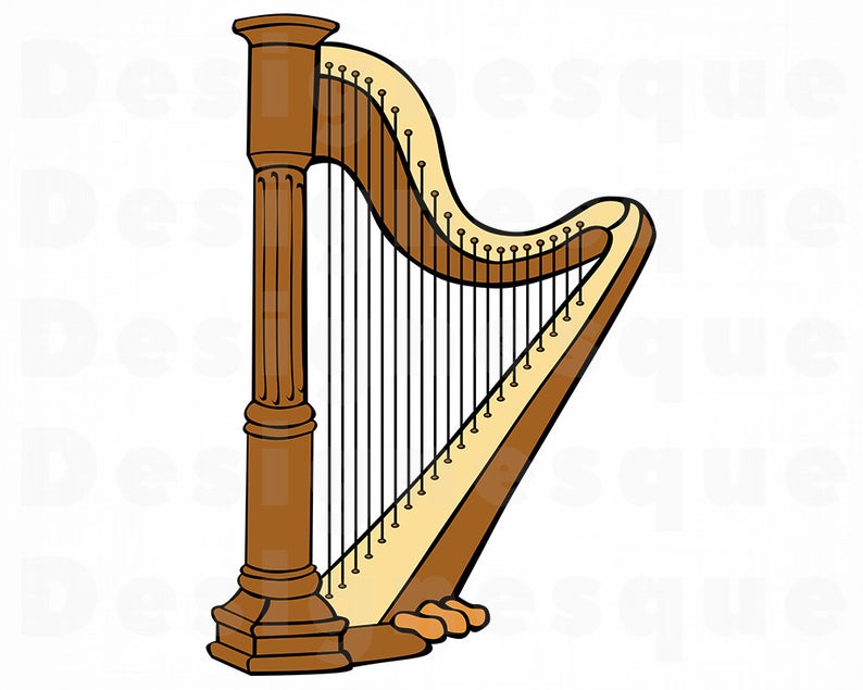 794x635 Harp Musical Instruments Harp Clipart Harp Etsy