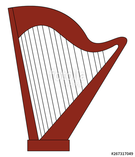 431x500 A Big Brown Harp, Vector Or Color Illustration Stock Image
