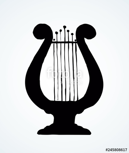 419x500 Harp Vector Drawing Stock Image And Royalty Free Vector