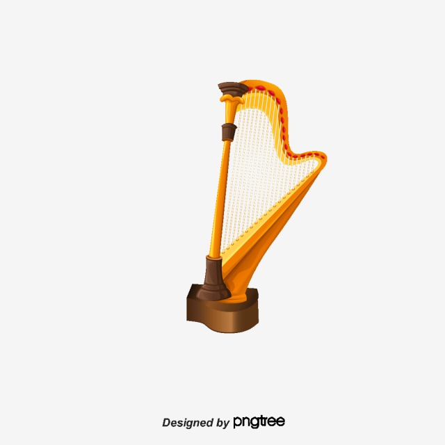 640x640 Vector Harp, Yellow, Decoration, Musical Instruments Png