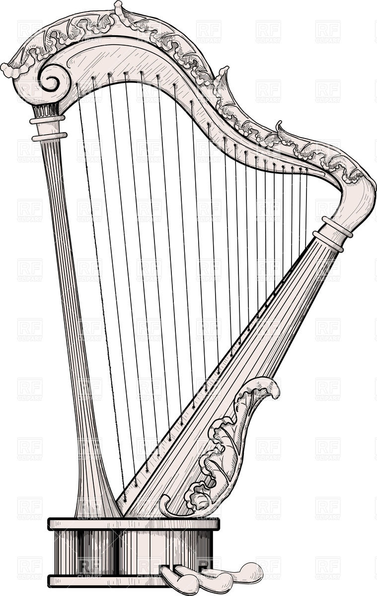 759x1200 Decorated Harp Vector Image Of Objects Sharpner