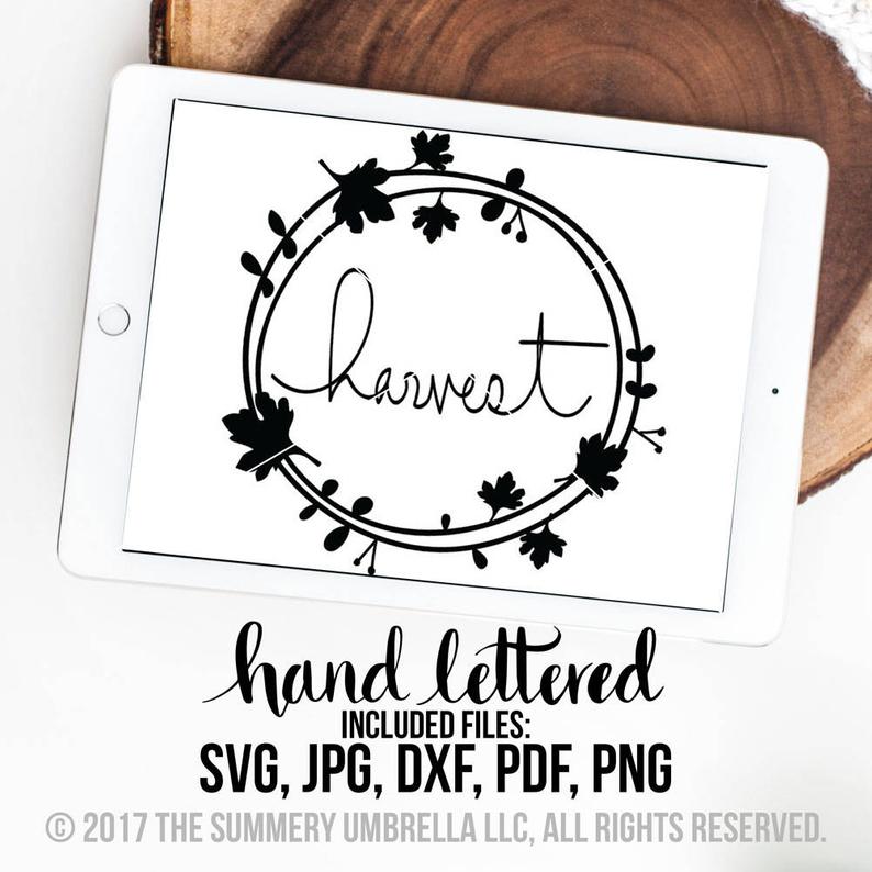 794x794 Harvest Harvest Vector Handwritten Silhouette Etsy