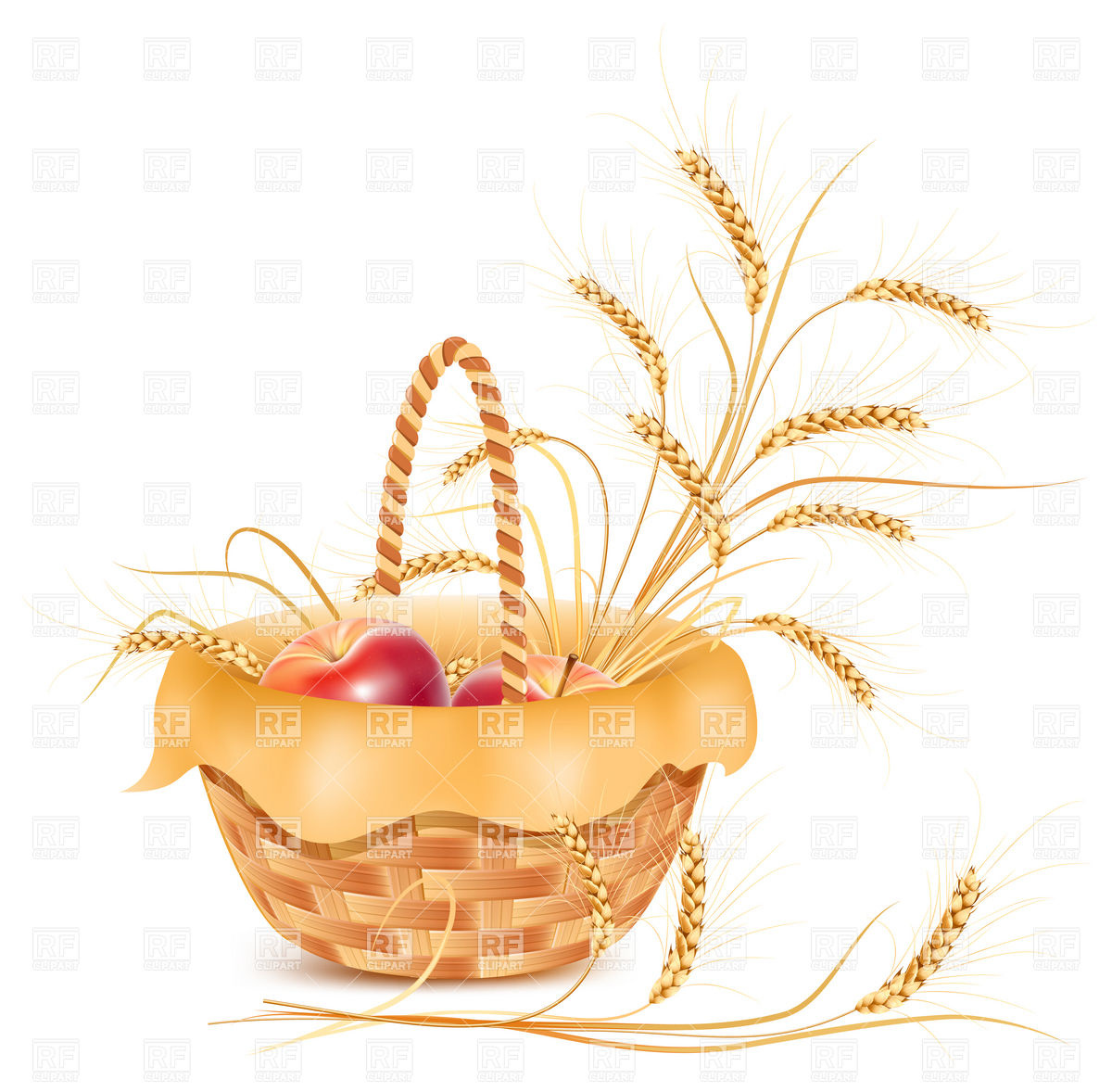 1200x1178 Ears Of Wheat And Apple In The Basket