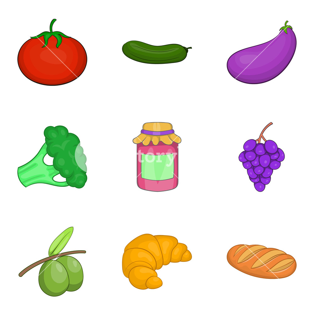 1000x1000 Farm Harvest Icons Set Cartoon Set Of Farm Harvest Vector Icons