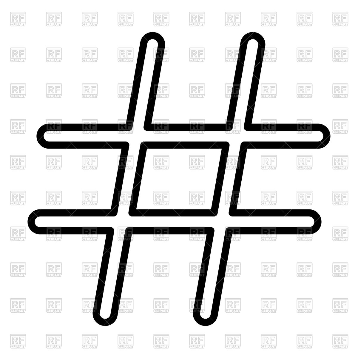 1200x1200 Hashtag Black Color Icon Vector Image Of Signs, Symbols, Maps