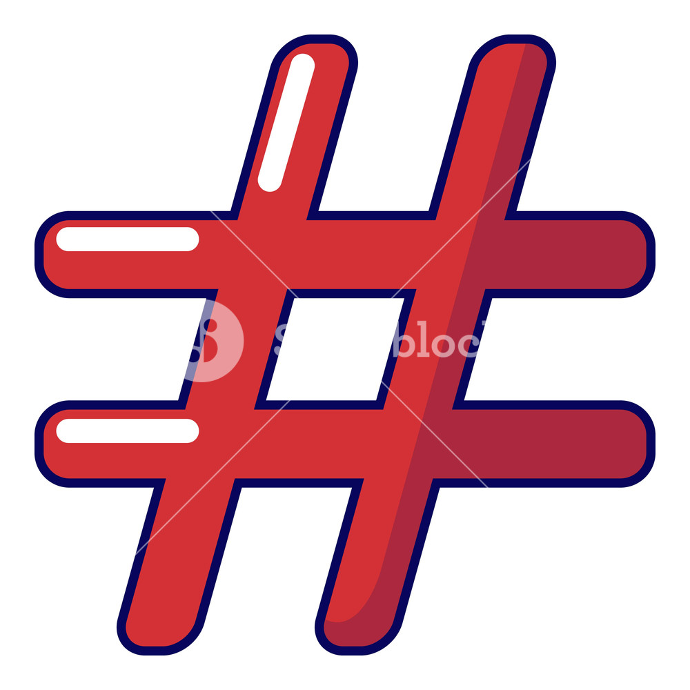 1000x1000 Hashtag Icon Cartoon Illustration Of Hashtag Vector Icon For Web