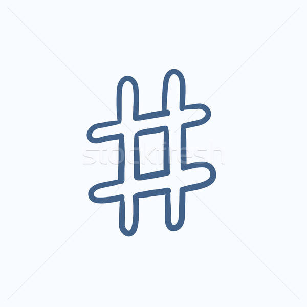600x600 Hashtag Symbol Sketch Icon Vector Illustration Andrei Krauchuk