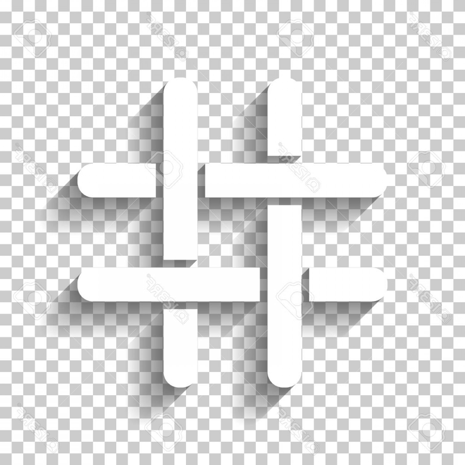 1560x1560 Photostock Vector Hashtag Icon White Icon With Shadow