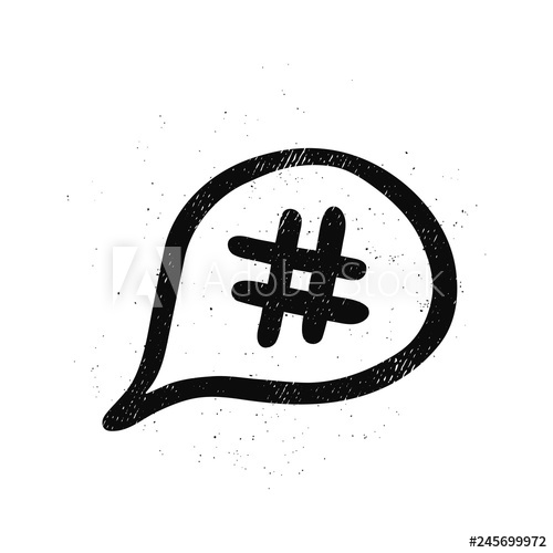 500x500 Hashtag Icon Vector
