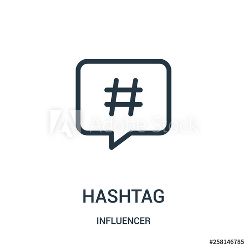 500x500 Hashtag Icon Vector From Influencer Collection Thin Line Hashtag
