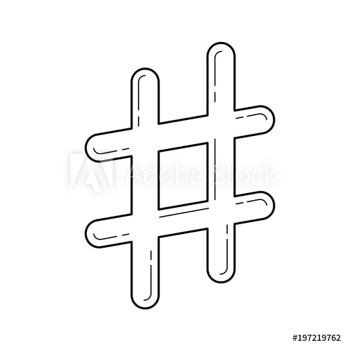 Hashtag Vector Line Icon Isolated On White Background Hashtag 500x500 Hashtag Vector Line Icon Isolated On White Background Hashtag