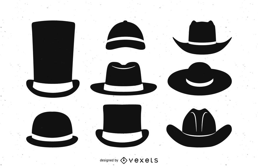 Hat Silhouette Set 876x570 Hat Silhouette Set