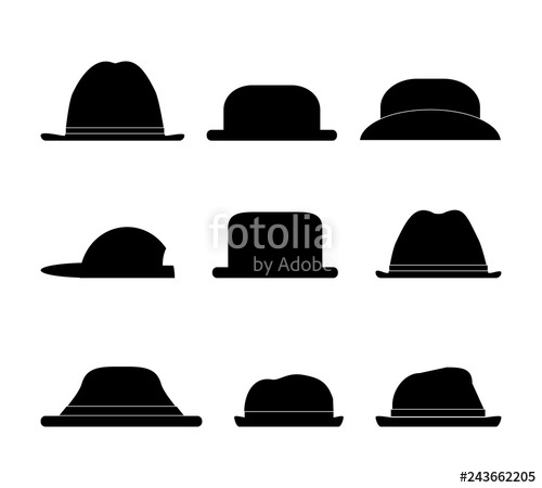 Hats Set Silhouette Vector Illustration Isolated On White 500x450 Hats Set Silhouette Vector Illustration Isolated On White