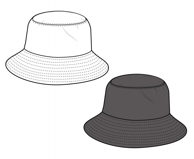 Bucket Hat Fashion Flat Technical Drawing Vector Template Vector 626x515 Bucket Hat Fashion Flat Technical Drawing Vector Template Vector