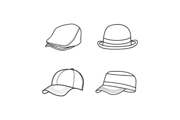 580x387 Outline Hat Vector, Simple Cap Icon Design Graphic