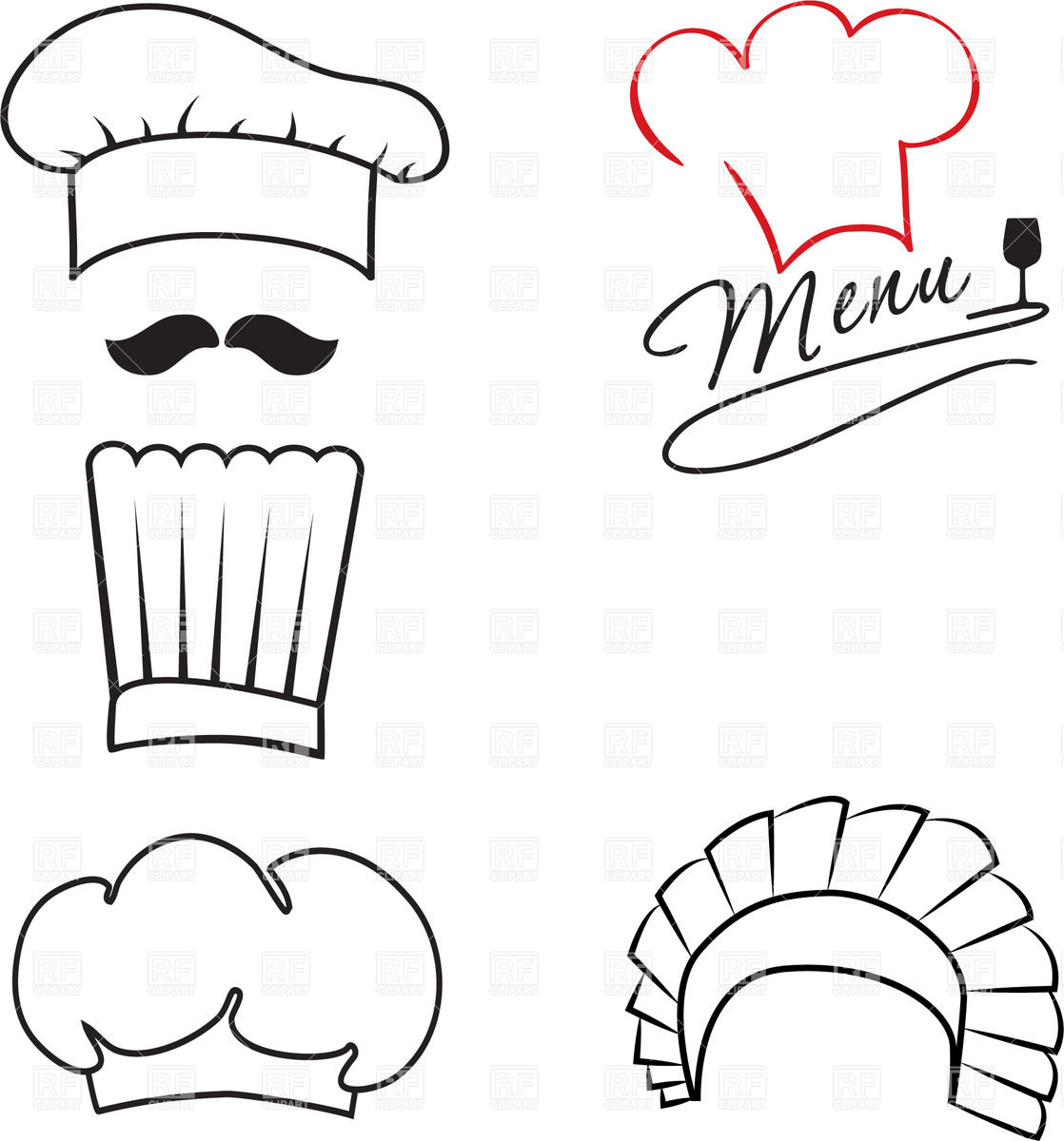 Outlines Of Chefs And Cook Hats Vector Image Of Objects 1118x1200 Outlines Of Chefs And Cook Hats Vector Image Of Objects