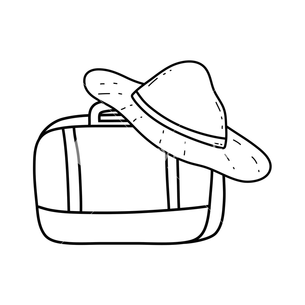 Suitcase Travel With Tourist Hat Vector Illustration Design 1000x1000 Suitcase Travel With Tourist Hat Vector Illustration Design
