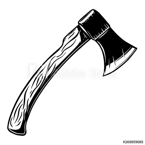 500x500 Illustration Of Lumberjack Hatchet Isolated On White Background