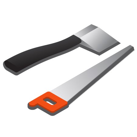 450x450 Vector Set Of Saw And Hatchet For Wood Royalty Free Vector Graphics