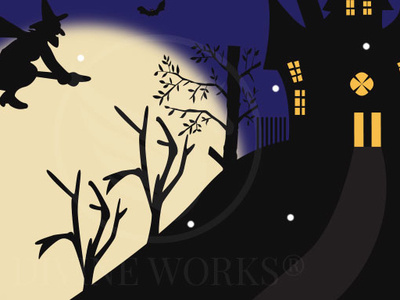 400x300 Haunted House Vector Illustration