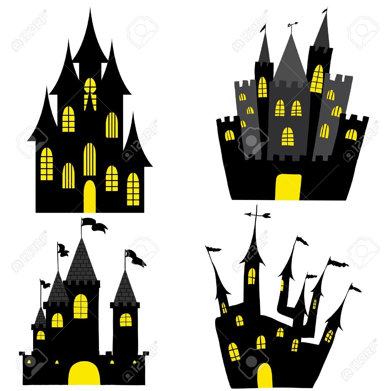1300x1300 Haunted House Silhouette Background Black Castle, Castle