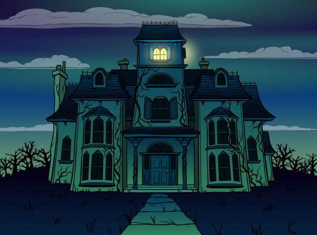 626x465 Haunted House Vector Premium Download