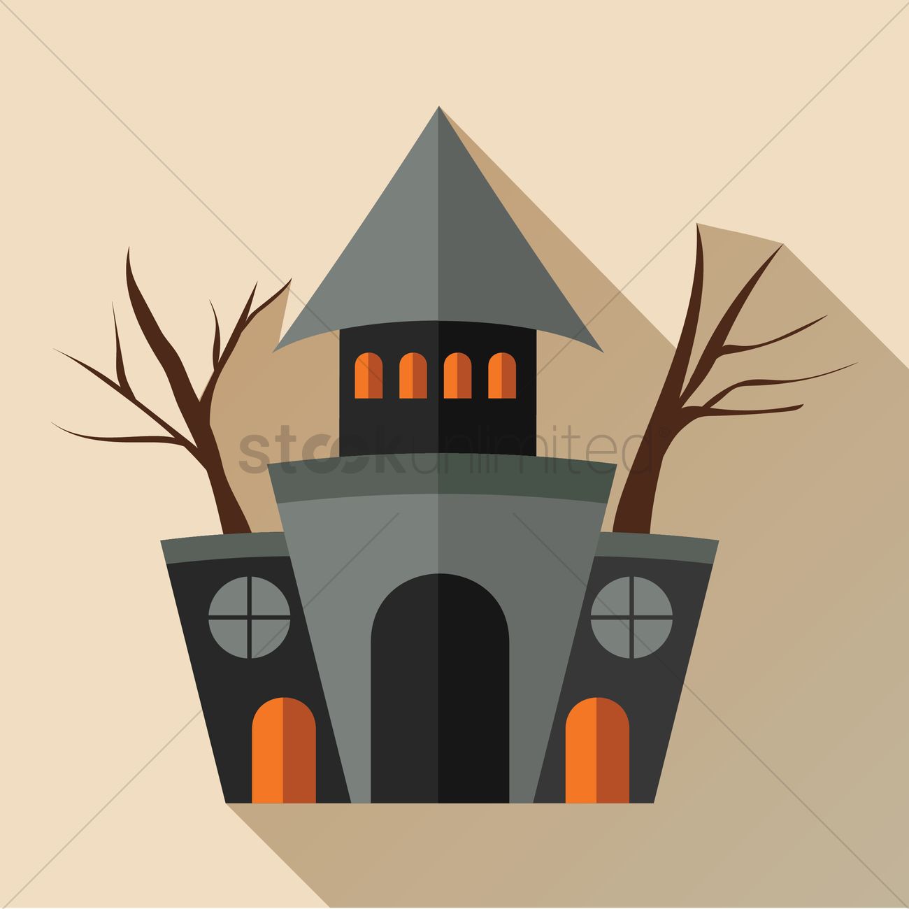 1300x1300 Haunted House Vector Image
