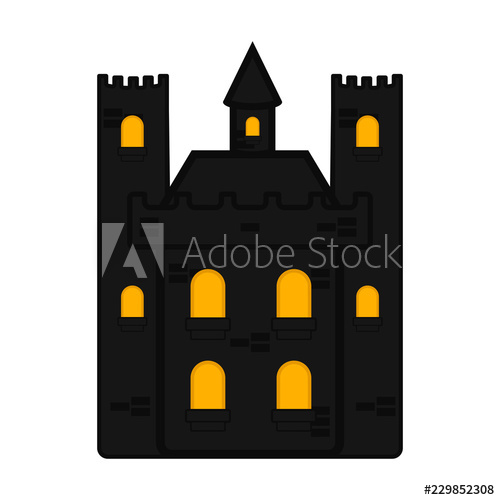 500x500 Isolated Halloween Haunted Mansion Icon Vector Illustration