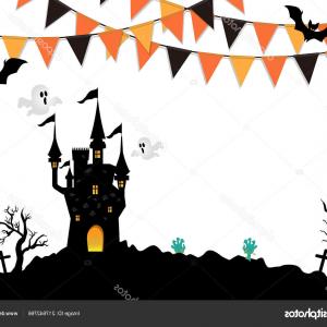 300x300 Stock Illustration Halloween Cemetery Background Haunted House