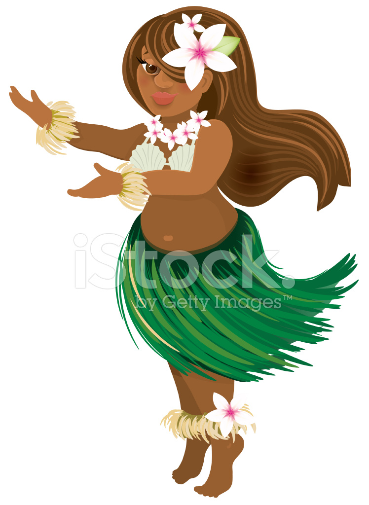 Cute And Curvy Hawaiian Girl With Flowers Stock Vector 748x1024 Cute And Curvy Hawaiian Girl With Flowers Stock Vector