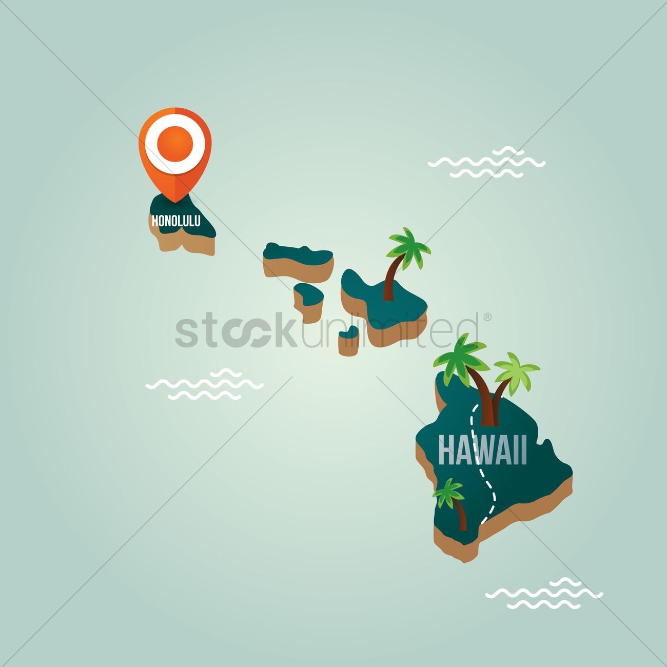 Hawaii Map With Capital City Vector Image 1300x1300 Hawaii Map With Capital City Vector Image