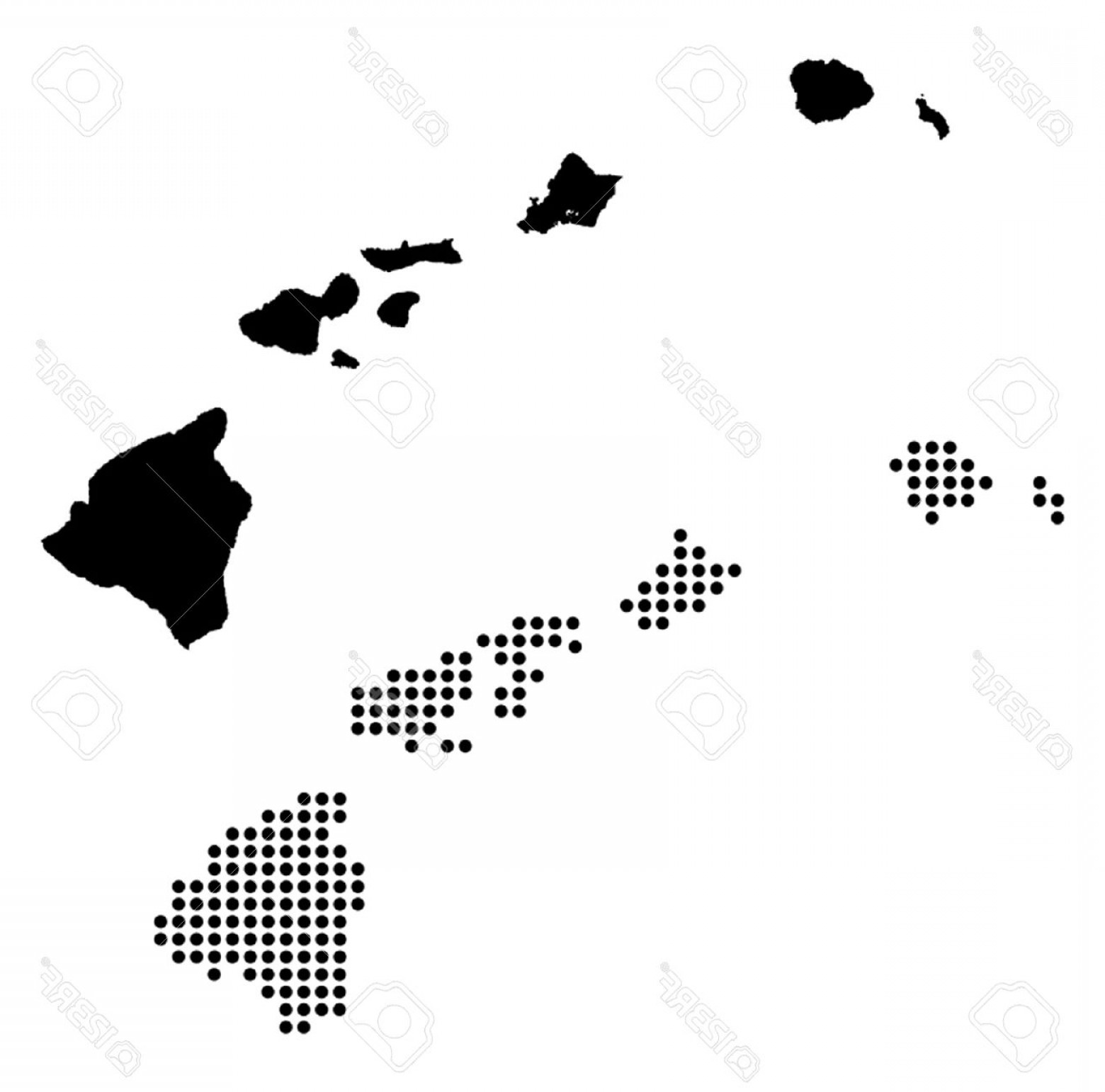 Photostock Vector Dotted And Silhouette Hawaii Map Geekchicpro 1560x1542 Photostock Vector Dotted And Silhouette Hawaii Map Geekchicpro